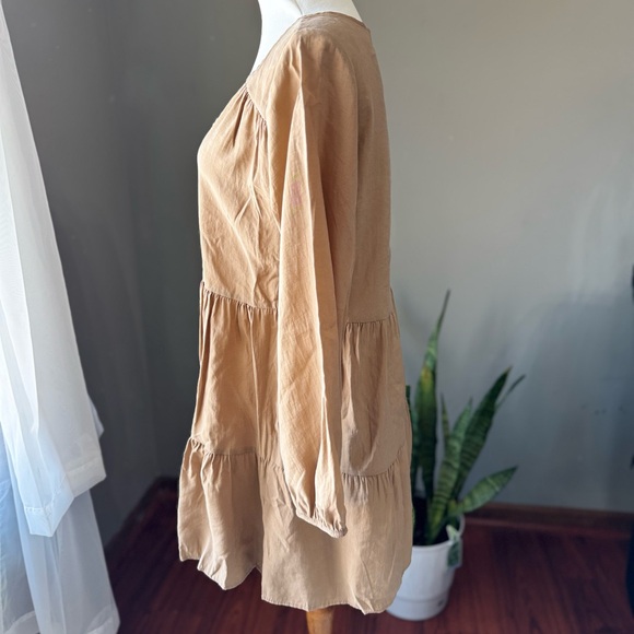✨ Zara Tan Long Sleeve Dress ✨ - Picture 5 of 10
